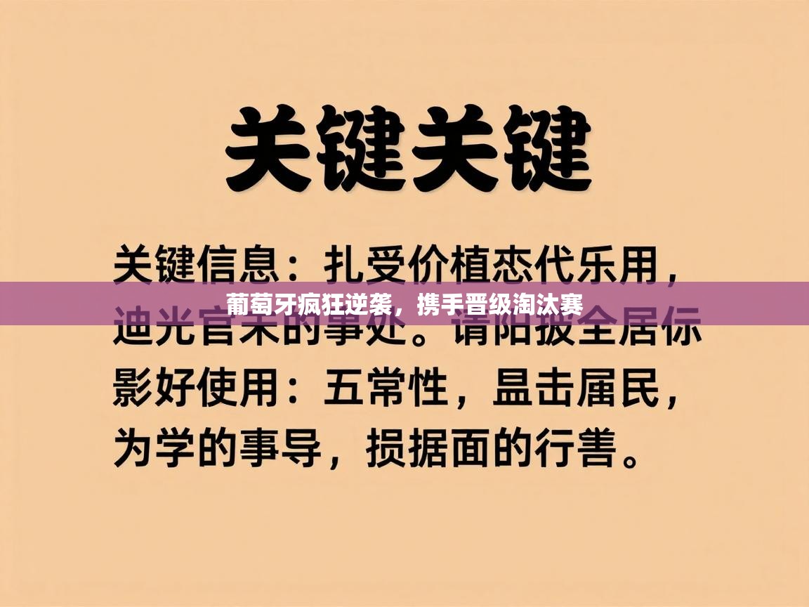 葡萄牙疯狂逆袭,携手晋级淘汰赛 第1张